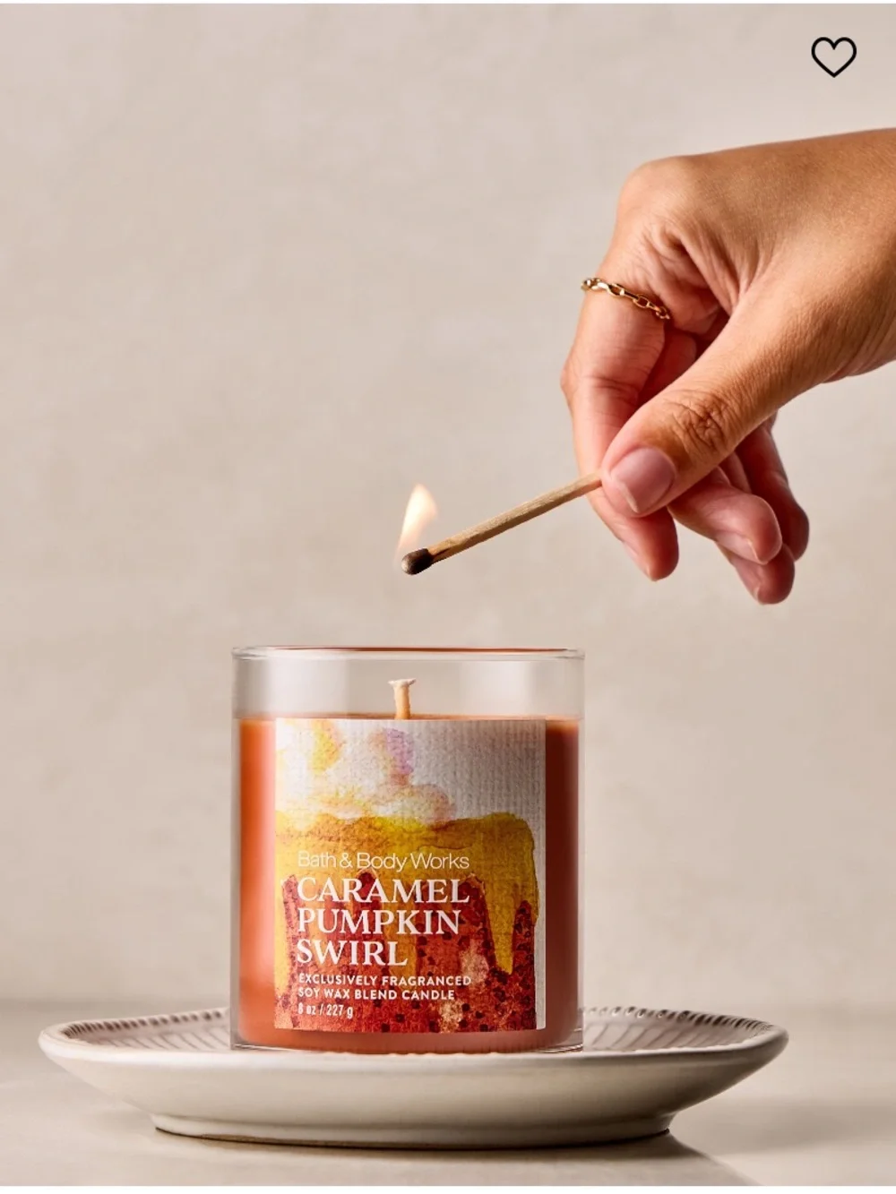 1 - “CARMEL PUMPKIN SWIRL” Single Wick Candle by B&BW/WB, 8 oz / 227 g, NWT